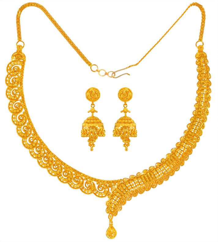 22 Karat Gold Necklace Set StGo23401 [Sets (Necklace) > 22 Kt Gold Sets]