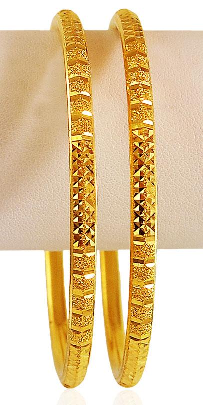 22 Karat Gold Machine Bangles Set Bago20702 [bangles Gold Bangles]