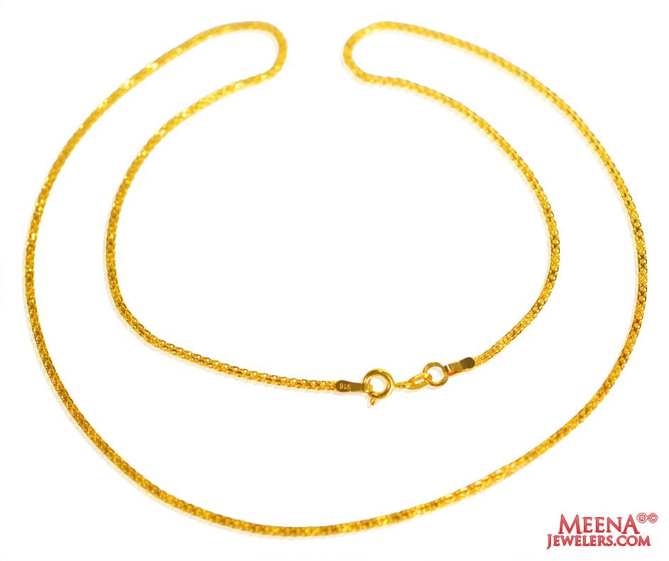 20 Inches Plain Gold Chain chpl25744 [Necklace ( Chains) > Plain