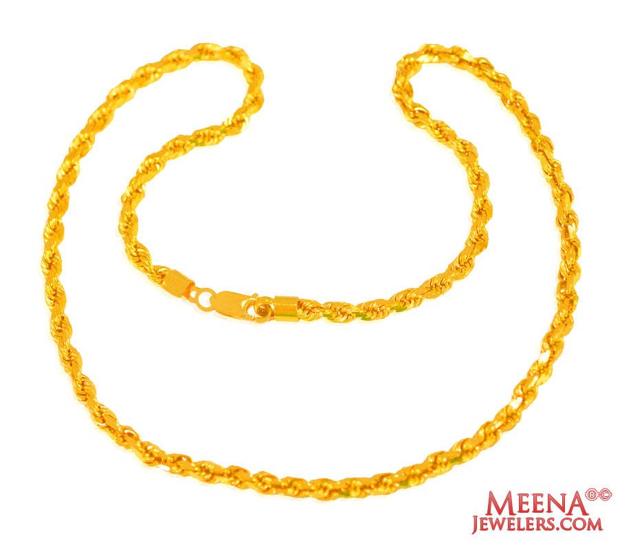 22 Karat Gold Rope Chain (20 Inch 