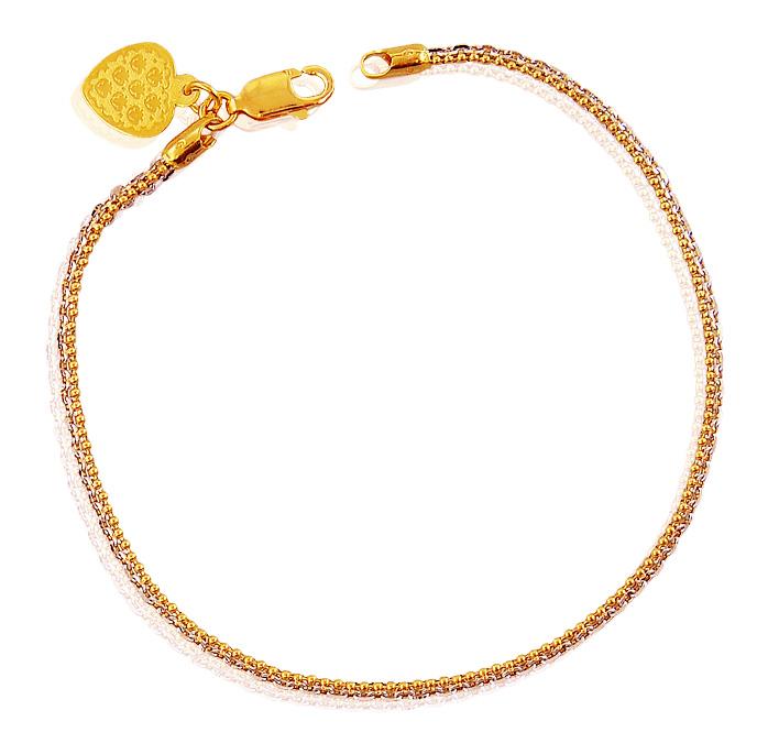 Fancy 22k Two Tone Bracelet BrLa18637 [Bracelets > Ladies Bracelets]