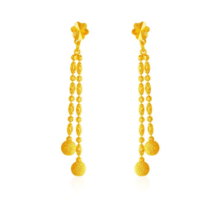 22kt Long Gold Earring Erln19406 Earrings Earrings