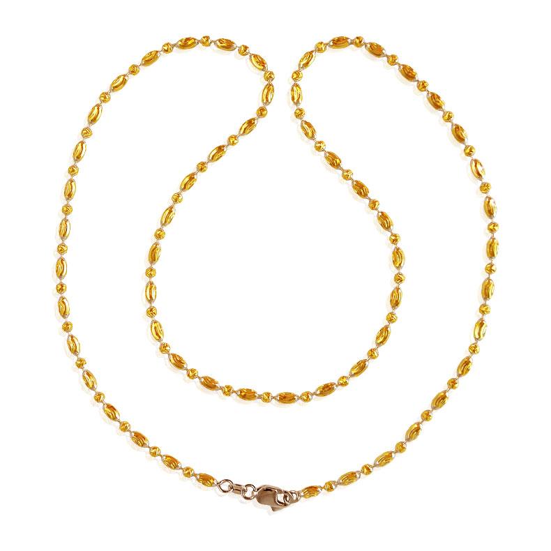 22 Karat Gold Rice Chain (20 Inch) - ChPl21077 - [Necklace ( Chains ...