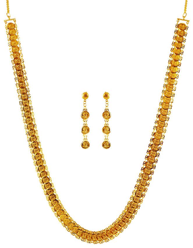 22 Karat Gold Ginni Necklace Set 