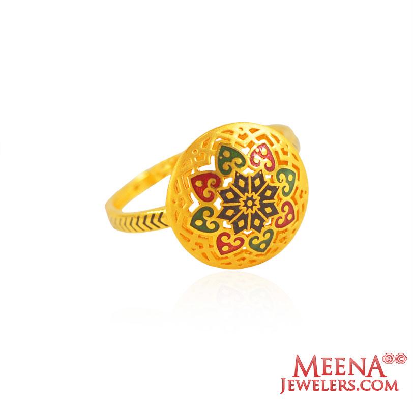 22K Gold Fancy Ring - RiLg26993 - [Rings > Ladies Gold Ring]